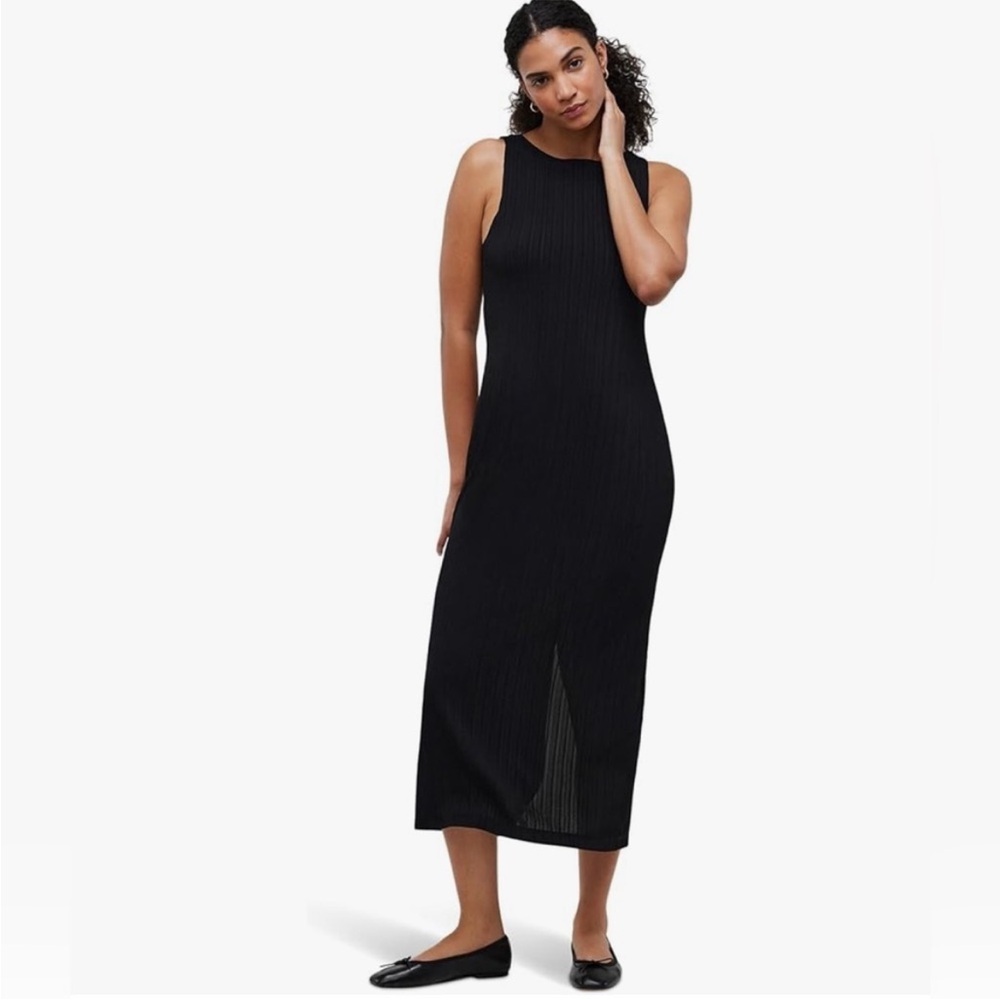 Madewell Black Vaquita Rib-Knit Dress Size L
